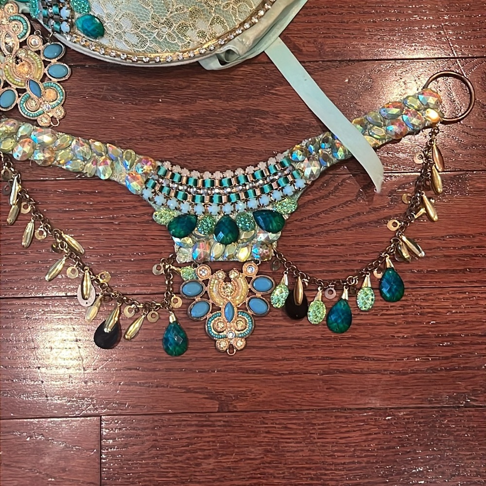 Aqua Jeweled Carnival Costume - Picture 3 of 9